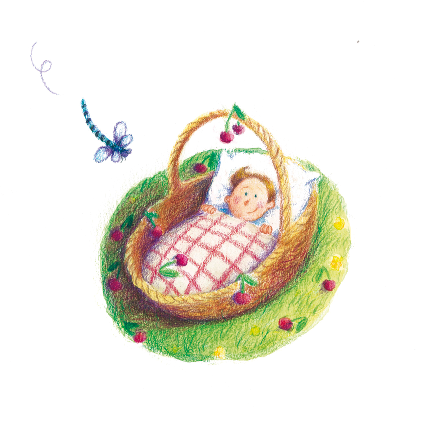 Faire-part de naissance réalisé au crayon de couleur